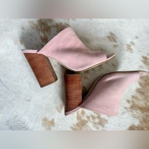 Steve Madden Skyler block heels pink suede size 8
